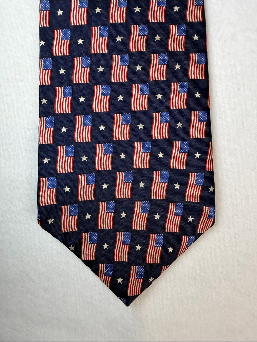 Spirit of Freedom Silk Tie American Flag Stars Patriotic Navy Red 4" USA